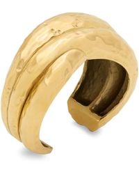 Saint Laurent - Hammered Open Cuff Bracelet - Lyst