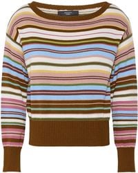 Weekend by Maxmara - Striped Crewneck Cotton Sweater - Lyst