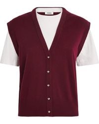 Sandro - Wool-Blend Double-Layer Sweater - Lyst