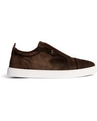 Christian Louboutin - St Louis Cl Suede Slip-On Sneakers - Lyst