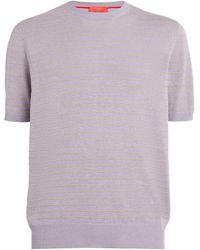 Isaia - Silk-Linen Knitted T-Shirt - Lyst
