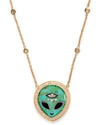 Jacquie Aiche - Small, Diamond, And Onyx Inlay Necklace - Lyst