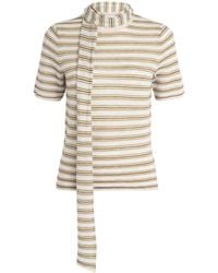 ME+EM - Wool-Cashmere Stripe Barely There T-Shirt - Lyst