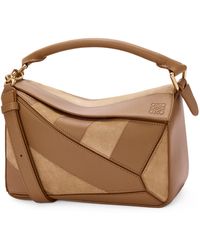 Loewe - Small Leather Stripe Puzzle Edge Top-Handle Bag - Lyst