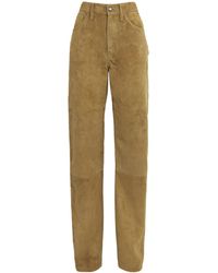 Altuzarra - Suede Mills Straight Trousers - Lyst
