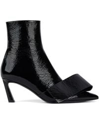 Givenchy - Leather Twisted Ribbon Ankle Boots 65 - Lyst