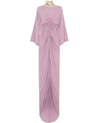 Valentino - Jersey Ruched Embellished Gown - Lyst