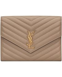 Saint Laurent - Small Monogram Matelassé Envelope Wallet - Lyst
