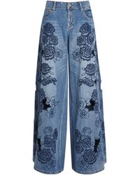 Alice + Olivia - Sidney Laser-Cut Jeans - Lyst
