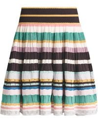 Alaïa - Knitted Stripe Mini Skirt - Lyst