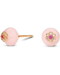 David Morris - Rose, Diamond And Sapphire Large Berry Stud Earrings - Lyst