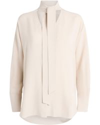 Agnona - Tie-Neck Blouse - Lyst