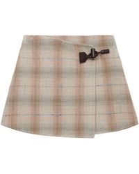 Loewe - Wool-Blend Check Mini Skirt - Lyst