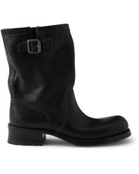 Prada - Leather Biker Boots - Lyst