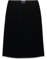 Prada - Midi Velvet Skirt - Lyst