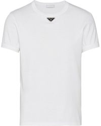 Prada - Triangle Plaque T-Shirt - Lyst