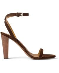 Ralph Lauren - Suede Graison Heeled Sandals 95 - Lyst