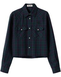 Miu Miu - Fleece Plaid Shirt - Lyst
