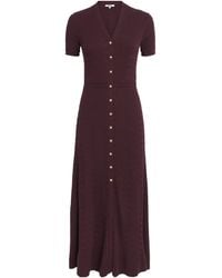 Maje - Cable-Knit Button Midi Dress - Lyst
