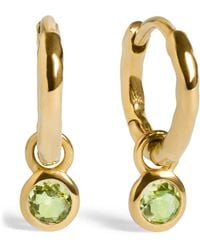 Monica Vinader - Vermeil And Peridot August Birthstone Huggie Earrings - Lyst