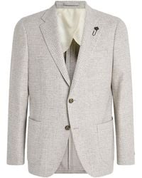 Lardini - Wool-Cashmere Check Blazer - Lyst