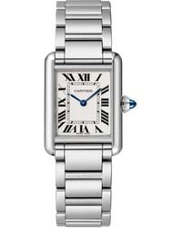 Cartier - Small Steel Tank Must Watch - Lyst