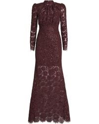 Self-Portrait - Lace Sequin-Embellished Maxi Dress - Lyst