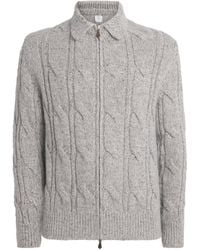 Eleventy - Wool-Blend Zip-Up Cardigan - Lyst