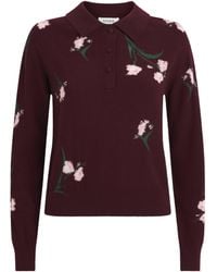 Erdem - Merino Wool Floral Polo Sweater - Lyst