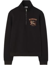 Burberry - Cotton Ekd Quarter-Zip Sweatshirt - Lyst