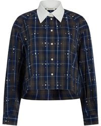 Sandro - Rhinestone-Embellished Check Shirt - Lyst