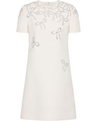 Valentino Garavani - Wool-silk Bow-detail Mini Dress - Lyst