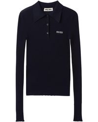 Miu Miu - Cashmere-Silk Polo Shirt - Lyst