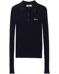 Miu Miu - Cashmere-Silk Polo Shirt - Lyst