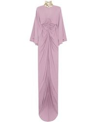 Valentino - Jersey Ruched Embellished Gown - Lyst
