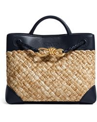 Bottega Veneta - Small Raffia Andiamo Top-Handle Bag - Lyst
