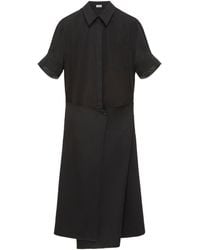Loewe - Cotton-Silk Midi Shirt Dress - Lyst