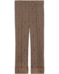 Gucci - Wool Horsebit Check Tailored Trousers - Lyst