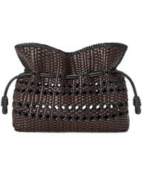 Loewe - Leather Woven Flamenco Clutch Bag - Lyst