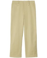 Burberry - Cotton Relaxed Trousers - Lyst