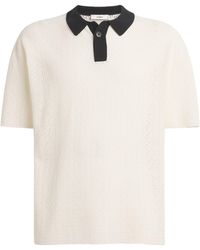 Commas - Cotton-Blend Pointelle Knit Polo Shirt - Lyst