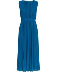Max Mara - Sleeveless Pleated Midi Dress - Lyst