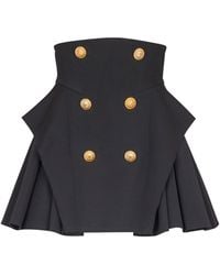 Balmain - Wool Mini Skirt - Lyst