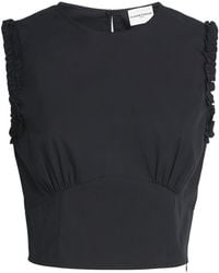 Claudie Pierlot - Cotton-Blend Ruffle Crop Top - Lyst