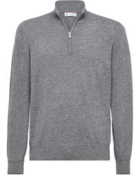 Brunello Cucinelli - Cashmere Quarter-Zip Sweater - Lyst
