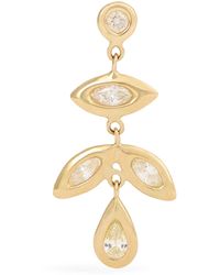 Jacquie Aiche - Yellow Gold And Diamond Petal Single Drop Earring - Lyst