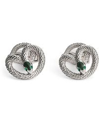 Tateossian - Palladium Enamel-Detail Viper Cufflinks - Lyst
