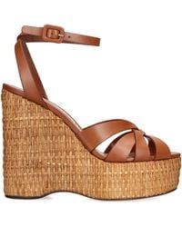 Aquazzura - Leather Copacabana Wedge Sandals - Lyst