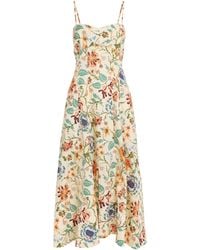 Ulla Johnson - Cotton Fiora Floral Midi Dress - Lyst