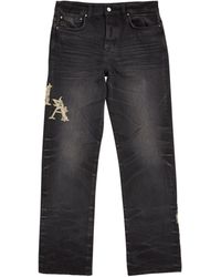 Amiri - Baroque-logo Straight Jeans - Lyst